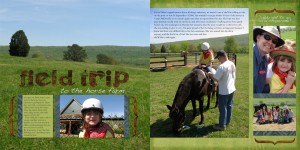 Field Trip to the Horse Farm, double page spread